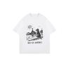 T-shirt Oversize Nera Scena Spiaggia Rio De Janeiro Con Cane E Cristo Redentore Stampa Casual Abbigliamento Estivo