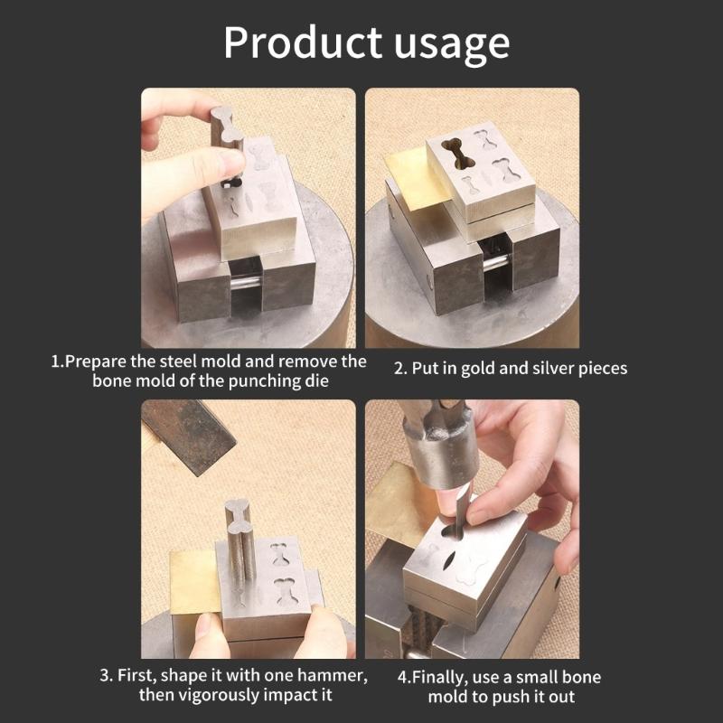 Professional Steel Mold Punch Set Jewelry Clasps Making Molds Necklace Lock Crafting Tool Steel Texture for Jewelry