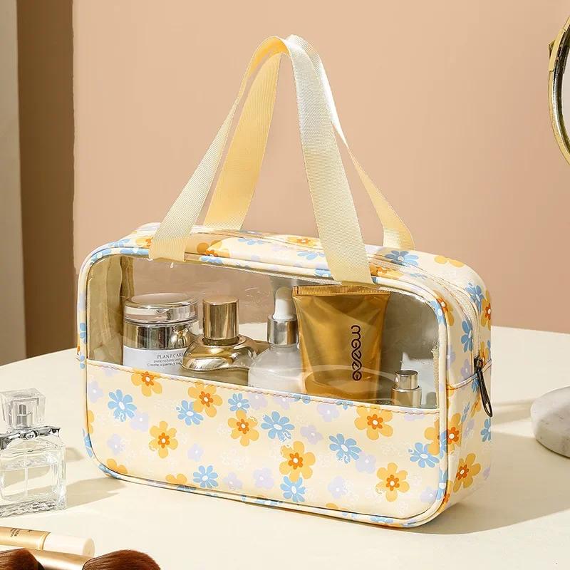 Women's Makeup Bag Waterproof Transparent Pouch Large Capacity Bath Bag Travel Essential Cosmetics Organizer Toilet Storage Bag