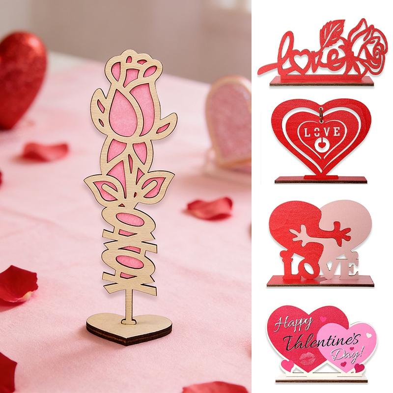 Valentine'S Day Figurines Desktop Ornaments Heart Love Ornament Valentine'S Day Wedding Photo Props Room Decor Heart Statues