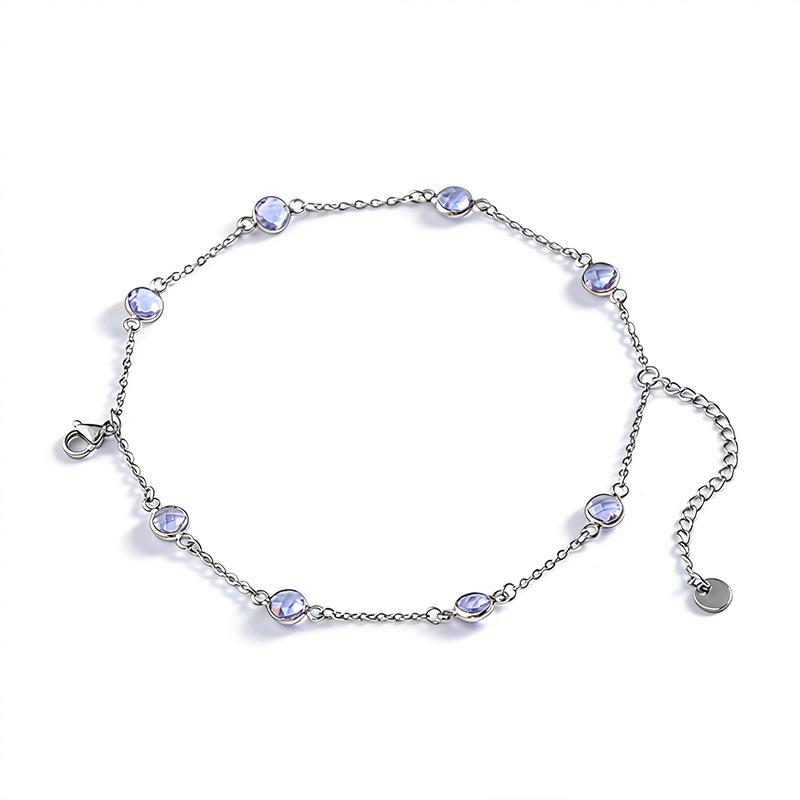 S925 Silver Bracelet - Versatile Synthetic Moonstone Bracelet Bracelet Set фиолетовый
