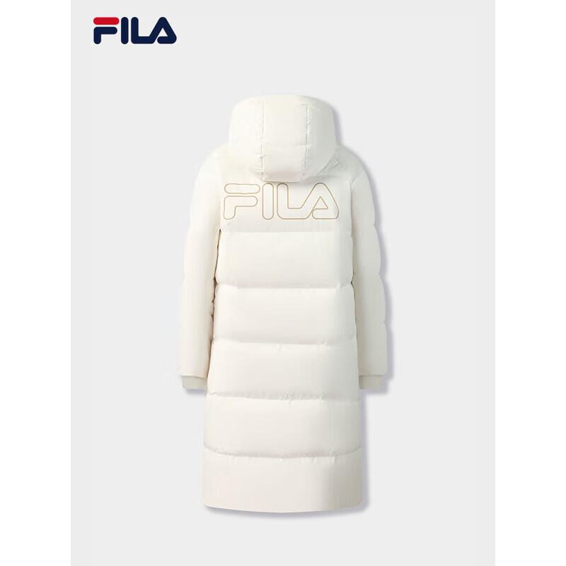 FILA Women's 2025 Winter Casual Loose Hooded Long Down Jacket