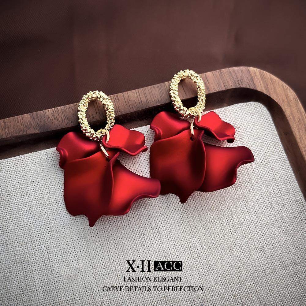 

Ангола Красные Бриллиантовые Серьги-Подвески Гонконгский Стиль Ретро Серьги Темперамент Знаменитости Премиальные Серьги