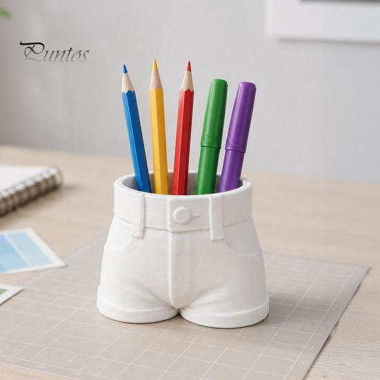 Practical Pen Container Shorts Shaped Holder, Funny Stationery Makeup Brush Storage Cup, 3D Cute Cup for Students Print Creative Office And