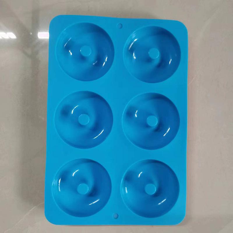 Silicone Donut Mold 6-hole Baking 1pcs Food Grade Bread Cake Bagel Baking Tray Heat-resistant Microwave Kitchen Use