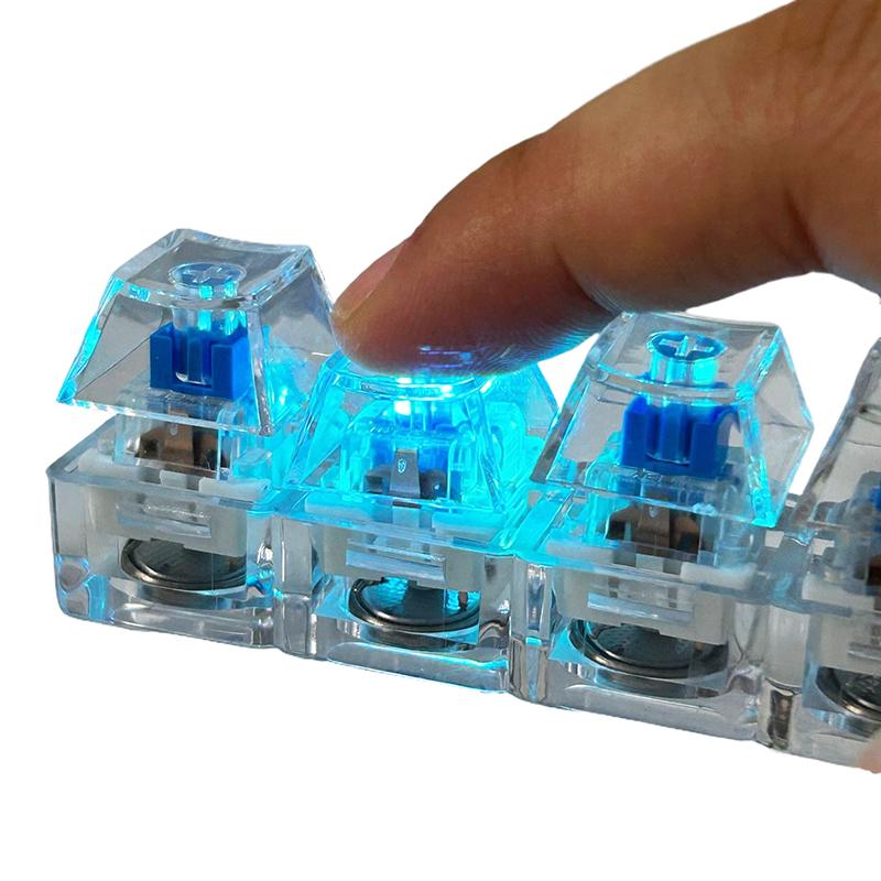 4/9 Tasti Tester Meccanico per Asse Tastiera LED Tasto Tastiera Giocattolo Antistress Fai da Te Pulsante Fidget Keycap Portachiavi Fidget Giocattoli Regalo