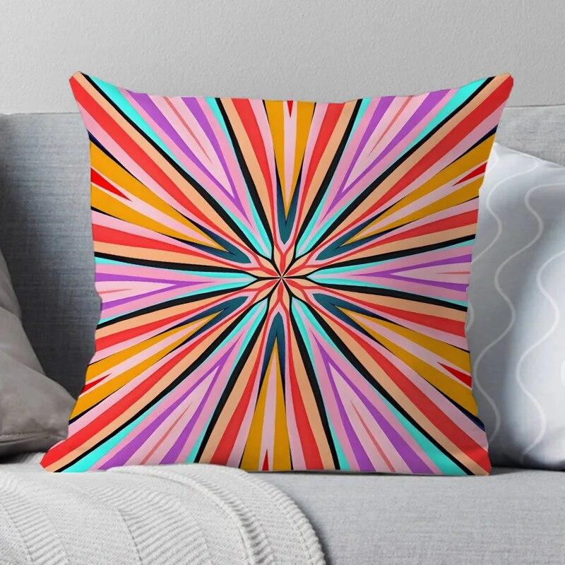Povlak na polštář Duha Geometrický Polyesterový Polštář Pohovka Křeslo Postel Dekorace do obývacího pokoje