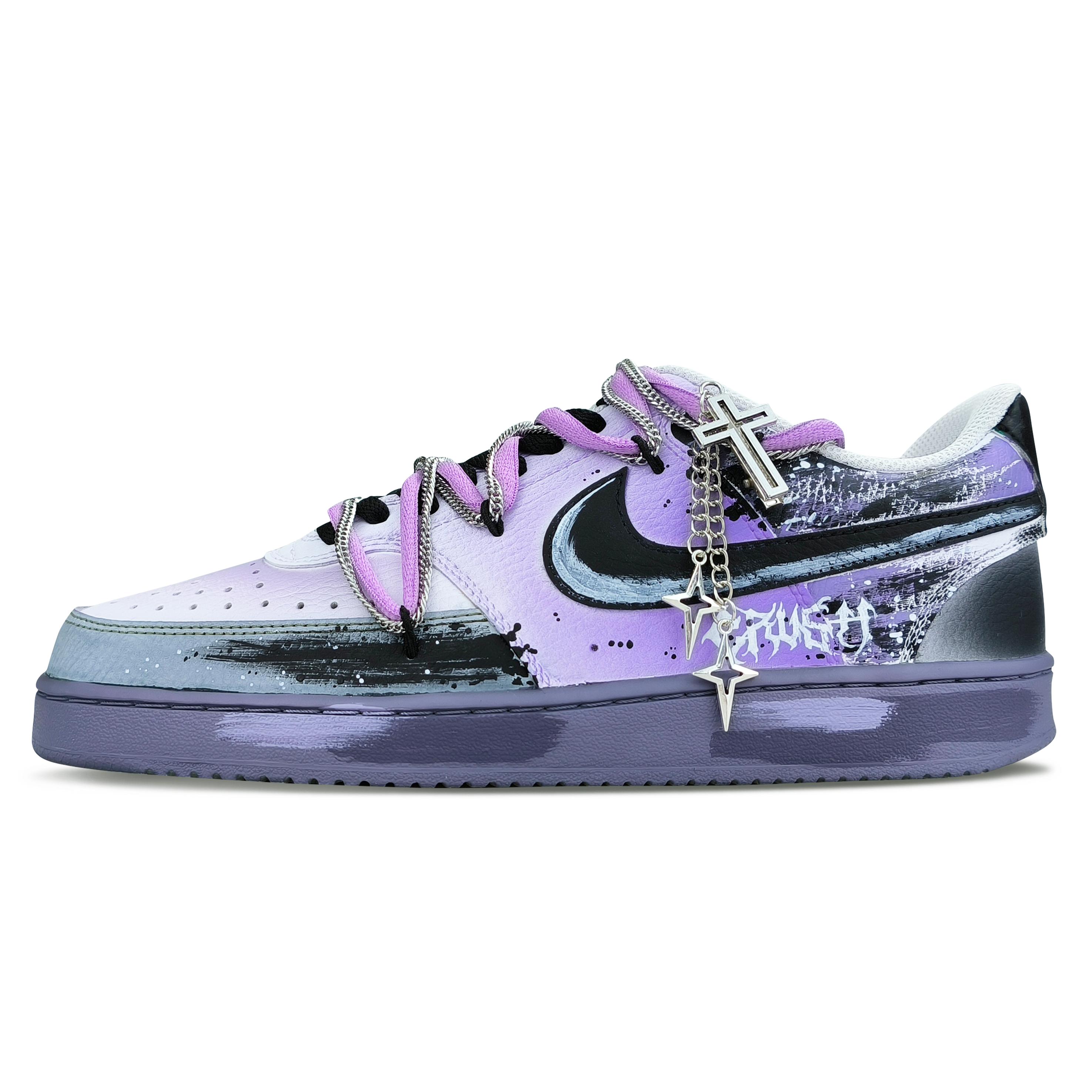 

Nike Court Vision 1 Skateboard Shoes Men s Low top Black/Purple/Silver/White DH2987-110(Team79-) 41