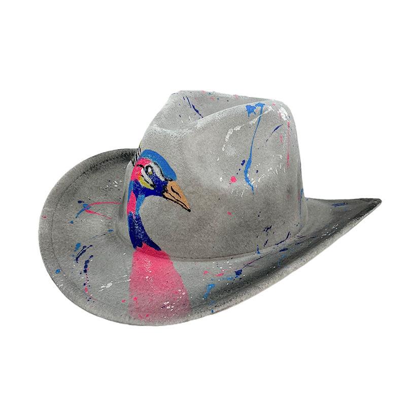 Halloween Hat Party Hand-painted Colorful Dance Performance Halloween Proms Christmas Cowboy Hats