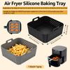 2/4Pcs Air Fryer Silicone Liners Non-stick Air Fryer Basket Reusable Silicone Pot Baking Tray for 5-8 QT Air Fryer Accessories
