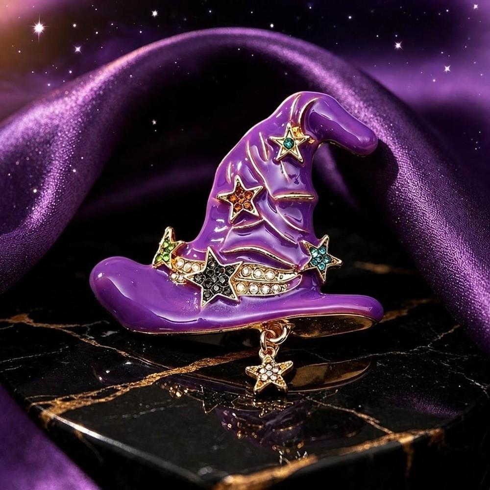Creative Witch Hat Pin Vintage Clothing Accessory New Halloween Brooch  Halloween Party