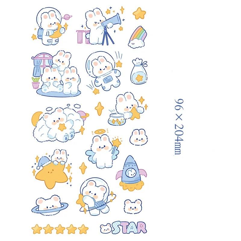 

Милый мультяшный кролик 3D рельефная наклейка чехол для телефона канцелярские товары прозрачная смола украшение забавные детские наклейки для скрапбукинга и дневника