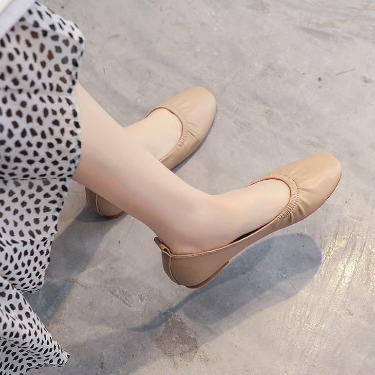 Doudou Schuhe Damen 2025 neu weiches Leder Oma Schuhe Damen flachsohliges weiches Leder Schwangere Sommer und Herbst weichsohlige Mutter Leder