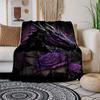 Purple Rose Dragon Wall Art Print PosterBlanket Flannel Throw Blanket for Sofa, Bed, Travel, Camping, Office, Couch, Chair, And Bed Gift for