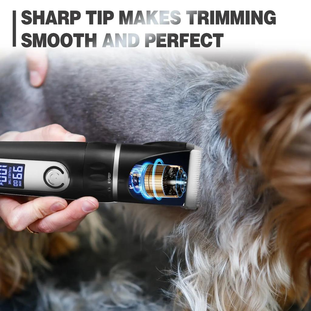 Pet Hair Clipper Dog Clipper Grooming Kit with LCD Display Dog Haircut Trimmer Low Noise Professional Hair Clipper For Dogs Cats