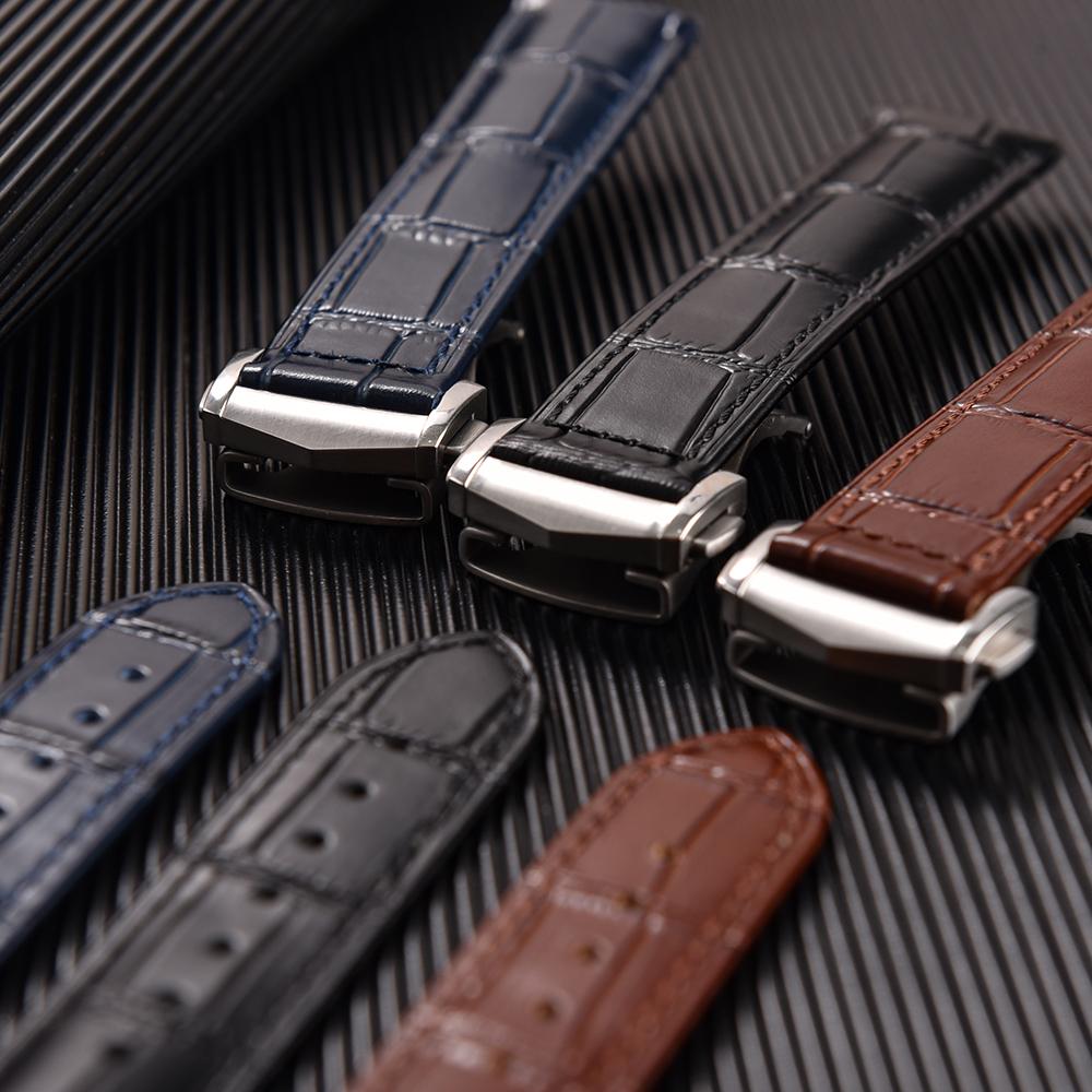 19mm 20mm 21mm 22mm High Quality Genuine Leather Watch Strap For Omega 007 Seamaster 300 Business Clasp Accessories