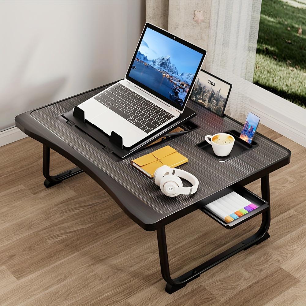 Scrivania Pieghevole Per Laptop Da Letto - Tavolino Con Altezza Regolabile (22-34 Cm) E Slot Per Tablet - Supporto Per Divano E Pavimento