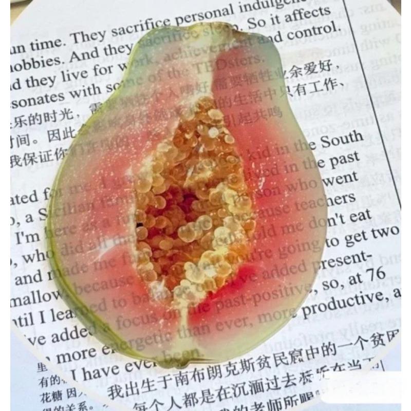 1 Bucată Semn de Carte Drăguț cu Design Creativ Acrilic Transparent Seria Fructe Etichetă de Carte Simplitate INS Semn de Carte Papetărie Student Cadou