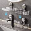No Punching Faucet Storage Rack Wall Mounted Suction Cup Sponge Holder  Bathroom Organizer