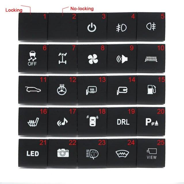 Car LED DRL Light Packing Radar Power On Off Camera Mirror heating Exhaust Switch Button For VW Golf 6 Jetta 5 MK5 EOS Scirocco