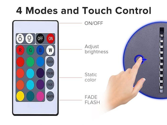 Veilleuse - hokvj - 7 couleurs - tactile et télécommande - led économie d'énergie - intérieur