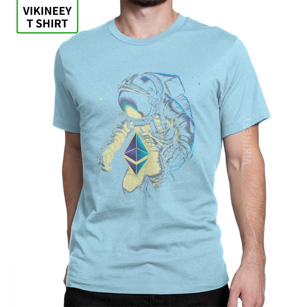 

Space Ethereum T Shirt Men Cotton Funny TShirts Stars Galaxy Sci Spacesuit Spaceman Astronaut Tees Short Sleeve Tops Gift Idea 4XL