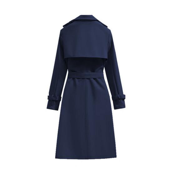 Cappotto Trench Lungo da Donna Doppiopetto con Cintura Rever a Lancia Soprabito Autunno Inverno Antivento Classico Capospalla