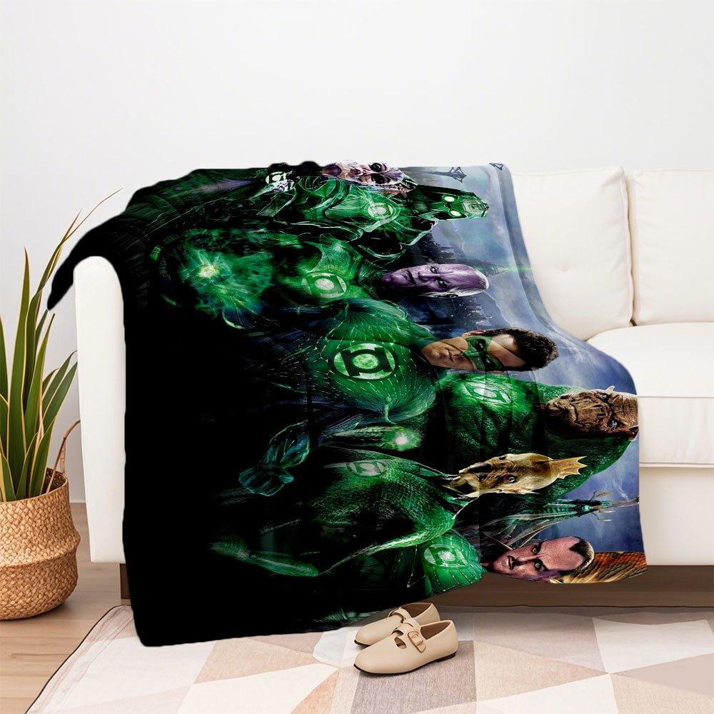 Green Lantern Corps: Guardians of the UniverseBlanket Flannel Throw Blanket for Sofa, Bed, Travel, Camping, Office, Couch, Chair