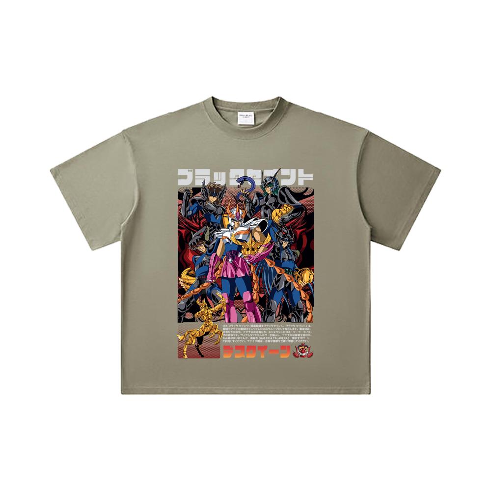 260 GSM Double Yarn 32 Count 100% Cotton Saint Seiya V6 Fenix Print Unisex Heavy Cotton T Shirt