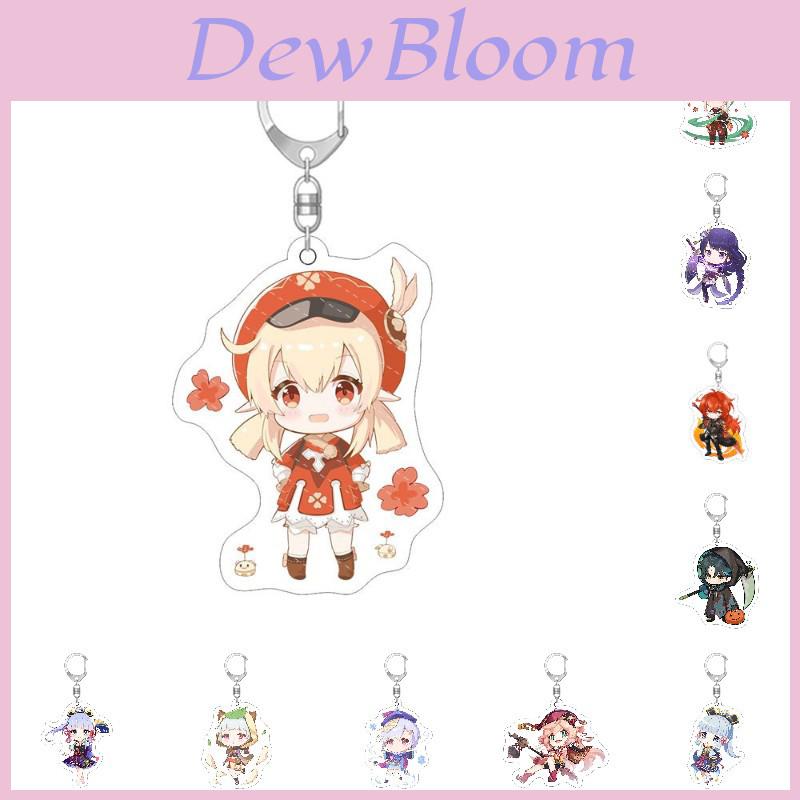 Cute Genshin Impact Key Chain Anime Cartoon Kawaii Keyring Pendant Acrylic Gift