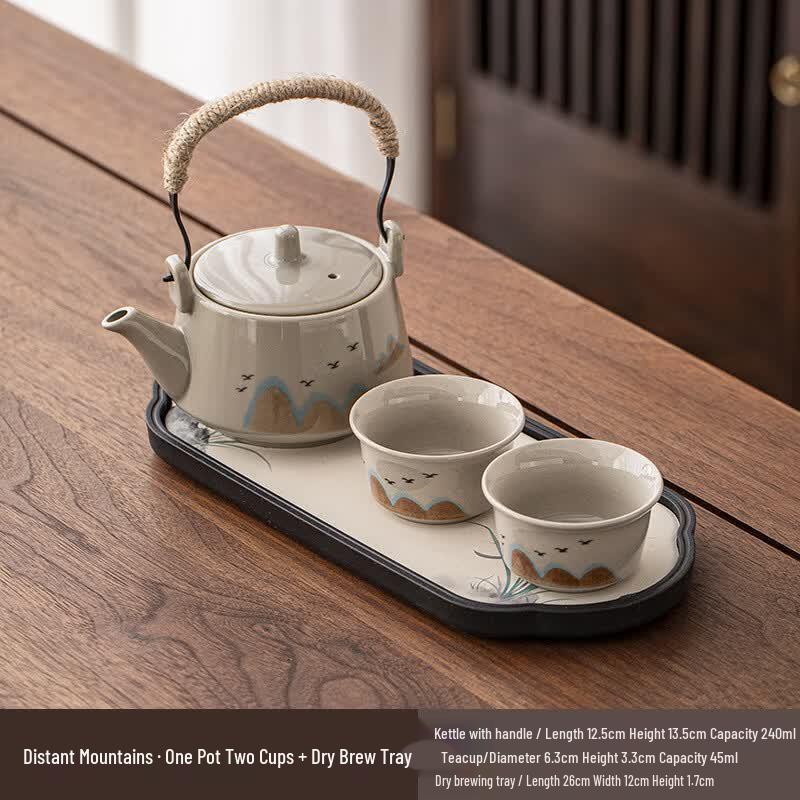 Hemp Rope Far Mountain Ceramic Kung Fu Tea Set