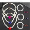 Simple Style Love Earrings Bracelet Necklace A Set Of Pearl Wedding Accessories Jewelry