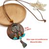 Round Sweater Chain Wooden Necklace Female Jewelry Vintage Leather Lanyard