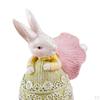 Cute Easter Bunny Statue with Egg Sculpture Resin Figurine Crafts Home Table
