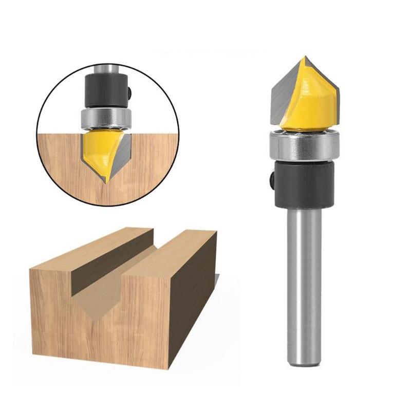 

1 шт., 6 мм/6,35 мм, хвостовик, V-образная канавка, фреза по дереву, триммер для очистки, заподлицо, угловая круглая коробка, биты, деревообрабатывающие инструменты