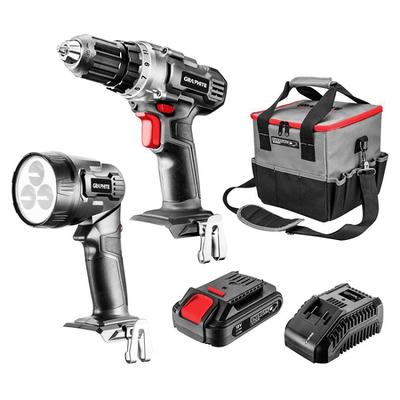 Drill-Driver Set + Flashlight + Battery + Charger + Bag - T 58G016