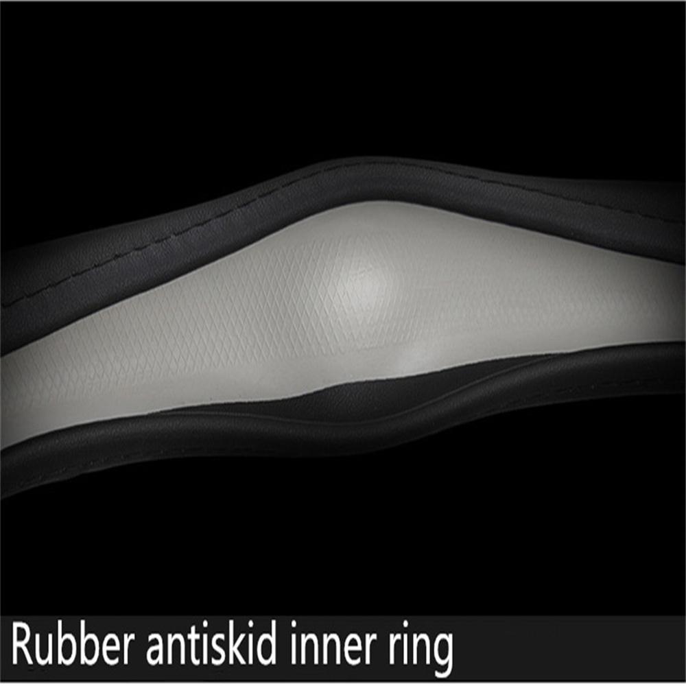 15" 38cm Bling Rhinestone Car Interior Steering Wheel Cover Black PU Leather