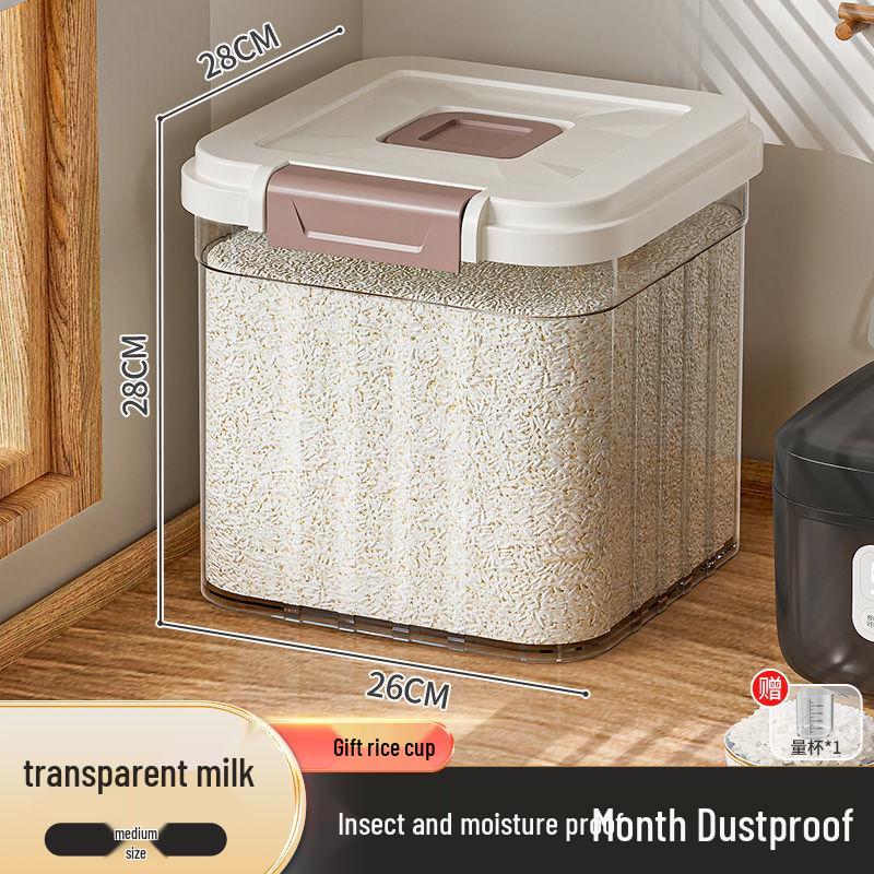 Food Grade Sealed Rice Storage Box - Insect & Moisture-Proof, Large Capacity for Grains & Cereal