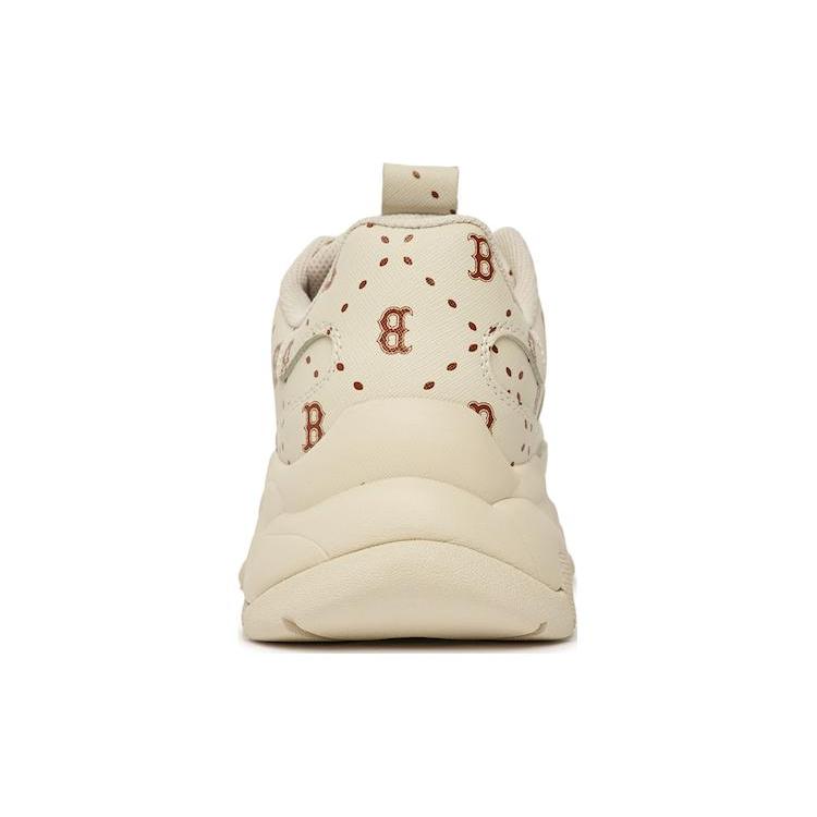 New MLB Big Ball Chunky Cushioning Anti Slip And Wear Resistant Low Top Chunky Sneakers Unisex Beige Yellow 3ASHMS13N-43BGS