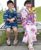 Bee Yukata Set for Easy to Separate Perfect for Festivals and Fireworks Classic Ball Pattern 3-Piece Girls, Summer, Wear, Style, 2-Way, Displays,