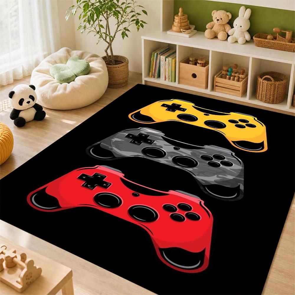 Colorful Game Controllers Patterned Rug Absorbent Nonslip Carpet For Bedroom Kitchen Bathroom Home Decor Halloween Gift