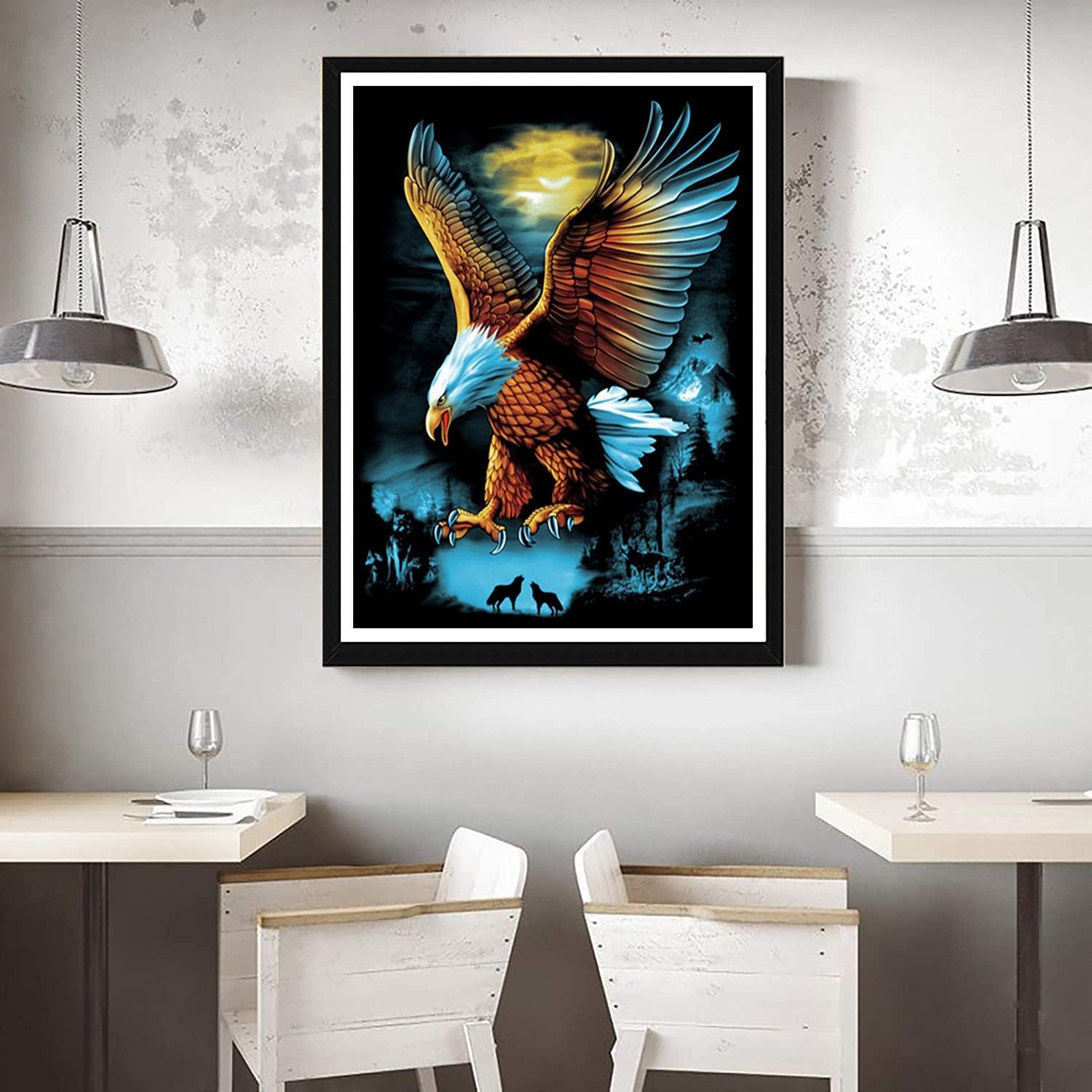 

5D Diy Алмазная картина Орел Набор для вышивки крестом Полный Алмазная вышивка Мозаика Художественная картина Стразы Декор Подарок Full Round 30x40cm