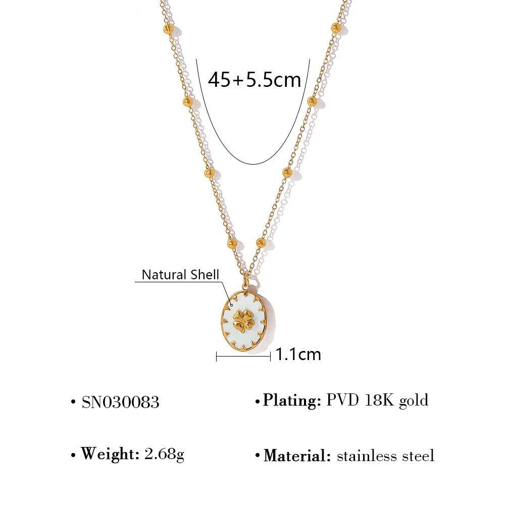 

1PC fashion new product simple wind natural shell three-dimensional pendant stacked with flower shell beaded combination necklace women