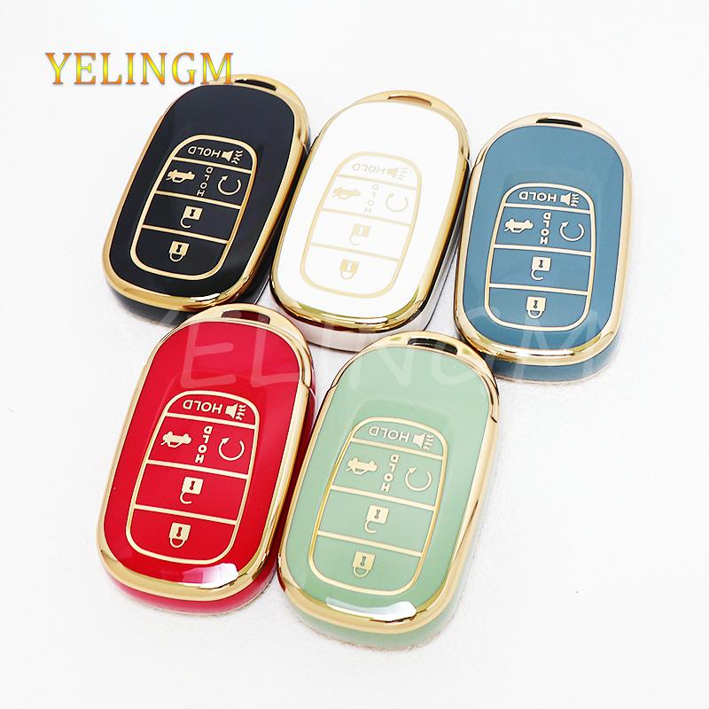 5 Buttons Auto Soft Tpu Car Key Case Cover For Honda Civic Accord Hr-V Cr-V Crv   Shell Fob Holder Car Accessories