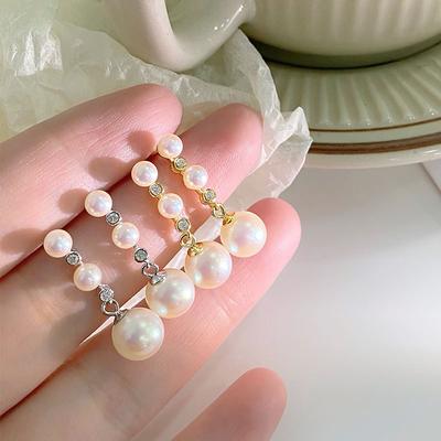 Boucles d'Oreilles Perles Luxe Léger Boucles d'Oreilles Tempérament Haut de Gamme Exquis Tempérament Style Quotidien Trajet Polyvalent