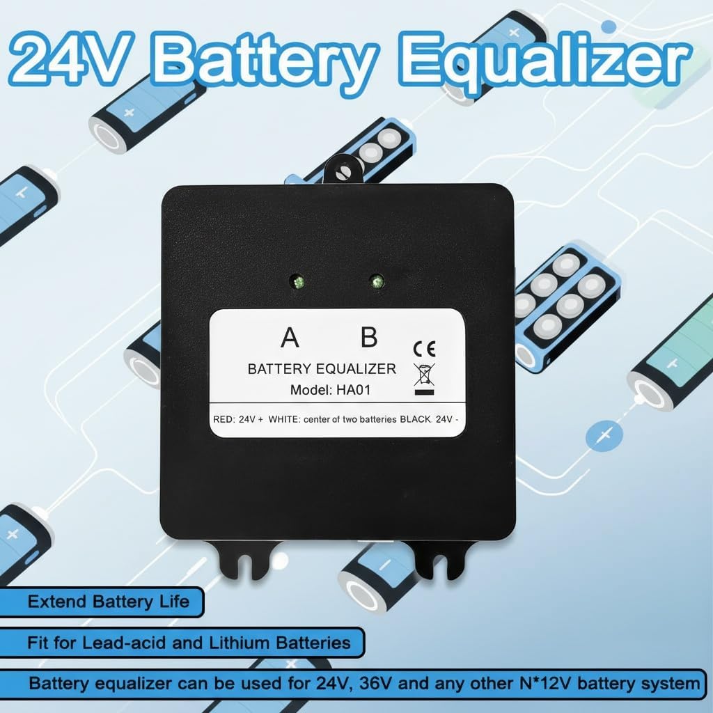 HA01 Battery Equalizer LED Display for N x 12V Batteries Balancer 24V 48 V Voltage Balance Battery Charger Regulators Series Parallel,Optimizing