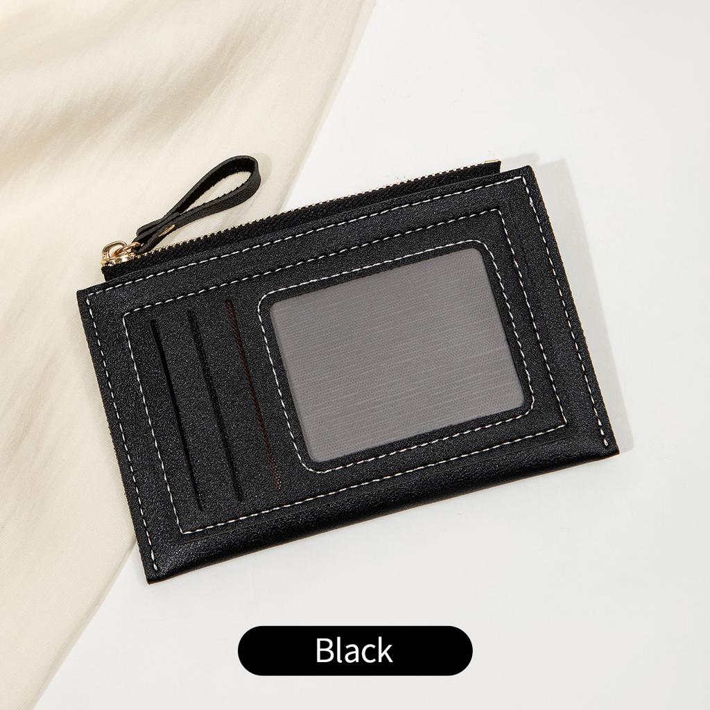 Fashionable ultra-thin women's card bag simple mini compact PU leather credit card wallet portable short multi slot zero wallet