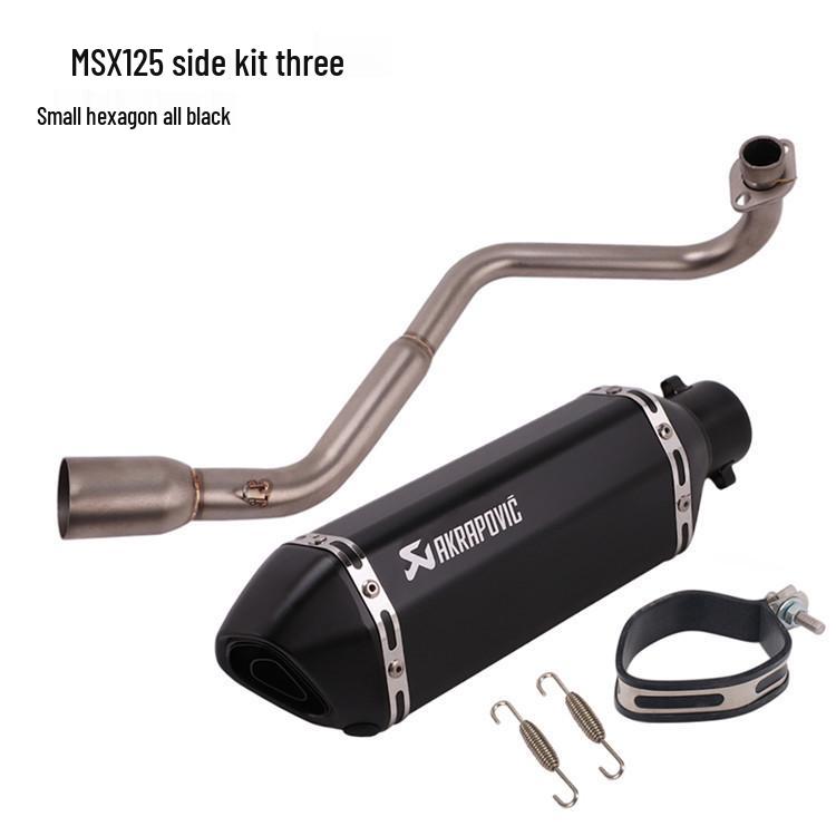 Silver Steel Dual Tail Exhaust for Monkey 125 MSX125 Horizontal Cylinder