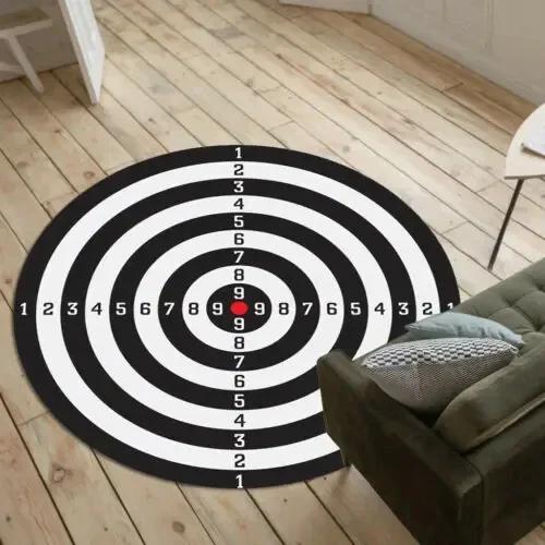 Dartscheibenmuster Runder Teppich Rutschfester Bereichsteppich Fußmatten Für Schlafzimmer Wohnzimmer Badezimmer Dekor Kinderspielteppiche Yogamatte