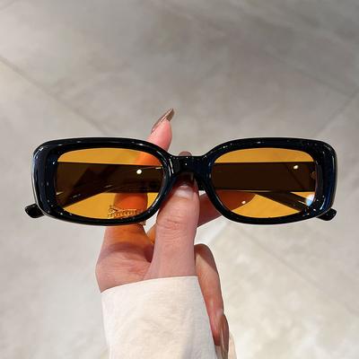 Vintage Rectangle Men Women Sunglasses Fashion Ins Popular Candy Color Shades Eyewear Trendy UV400 Protection Sun Glasss